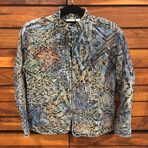 Chico’s Vintage Embroidered Denim Jacket